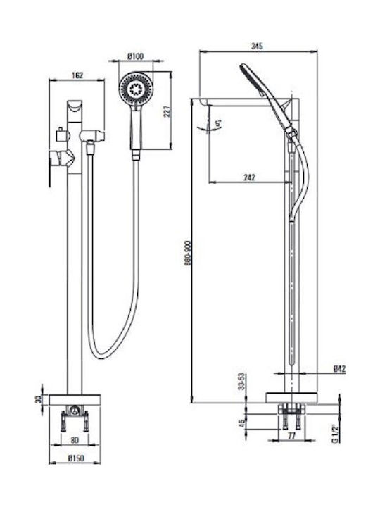 Deante Mixing Shower Shower Faucet Gold