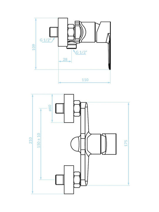 Kuchinox Fresno BQF 040D Mischung Bade- / Duscharmatur Badewanne Silber