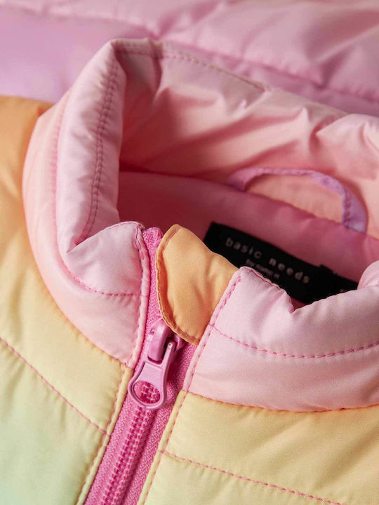 Kids Casual Sleeveless Jacket Pink