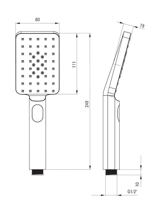 Deante Duschsäule mit Batterie Silber