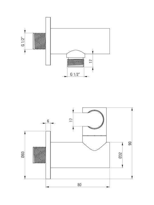 Deante Duschsäule mit Batterie Silber