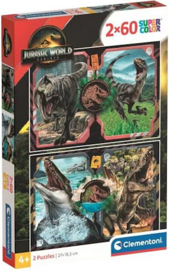 Cle Puzzle 2x60 Supercolor Jurassic World 24830