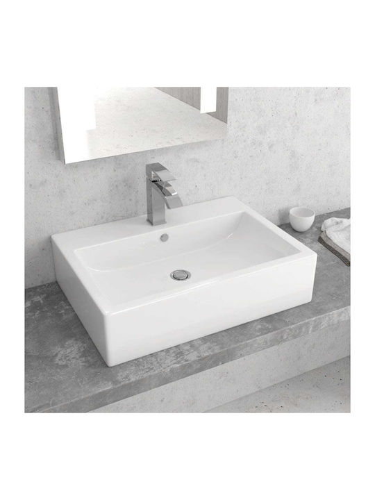 Karag Deasupra Blatului Chiuvetă Porțelan 61x44x14.5cm Alb