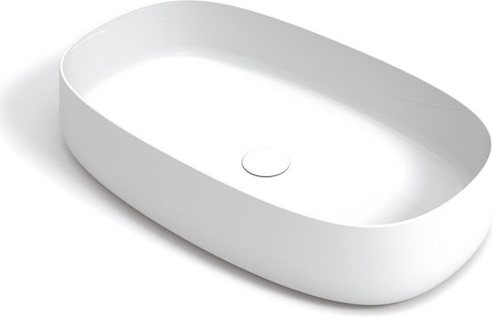 Orabella Επικαθήμενος Νιπτήρας Πορσελάνης 70x42x15cm Λευκός
