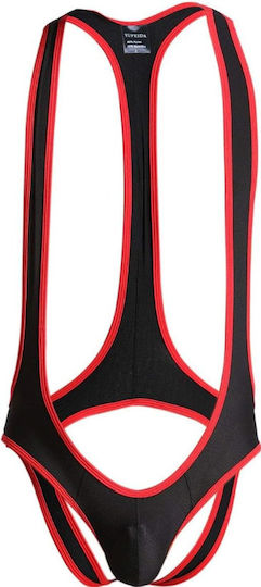 Roza Sexy Men's Underwear Bodysuit G-string One Piece Elastic Fit Black