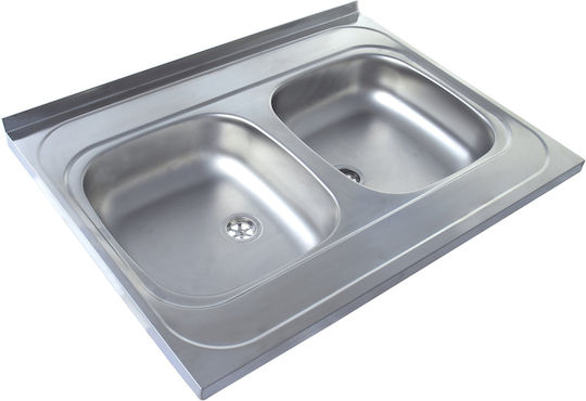 Alveus Eingebauter Inox Küchenspüle M60xB80cm Graue