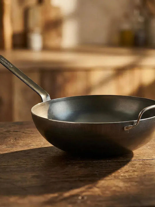De Buyer Blue Carbon Steel Wok 32cm