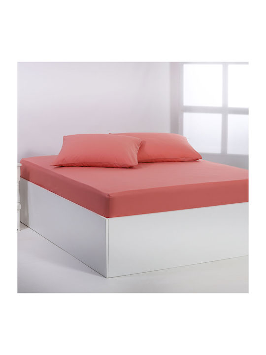 Silk Fashion Sheet for Single Bed 165x267cm. Coral Almond