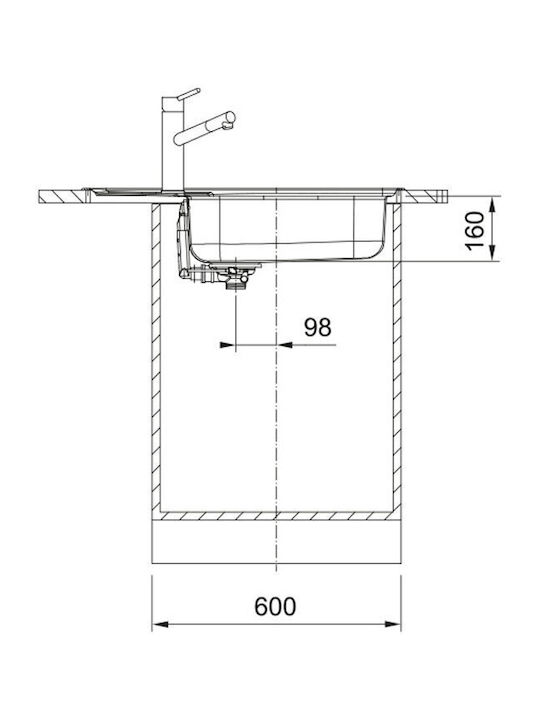 Franke Spark Skl Drop-In Кухненски Мивка Inox Дължина 50xШирина 78см Сива