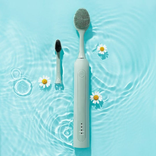 Original Replacement Brush Head Seysso Basic Color Toothbrush 2 Pcs Aqua Grey Reaches Hard-to-access Areas