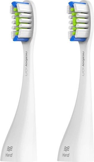 Original Replacement Brush Head Niceboy Ion Sonic Pro Uv 2 Pcs Hard Bristles