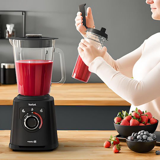 Tefal PerfectMix+ Μπλέντερ με Γυάλινη Κανάτα 2 lt 1200W Μαύρο