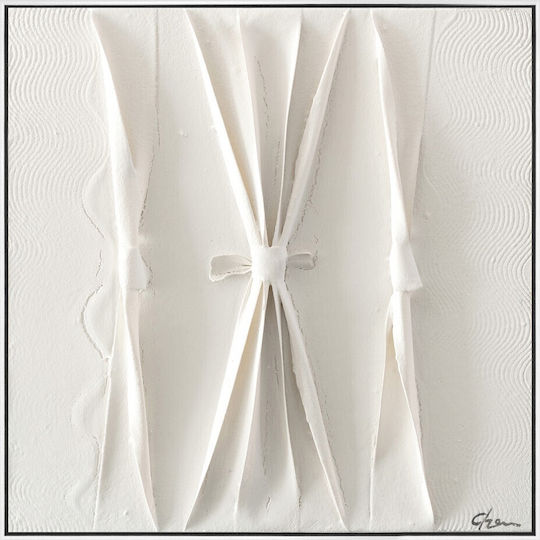 Gemälde Weißes Stoff Bilderrahmen 60x60cm