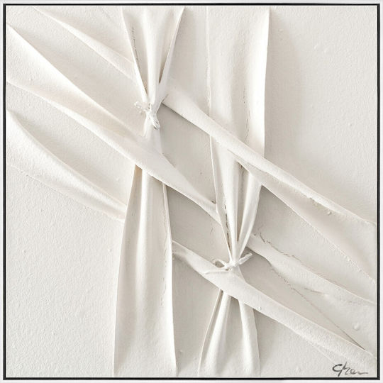 Gemälde Weißes Stoff Bilderrahmen 60x60cm