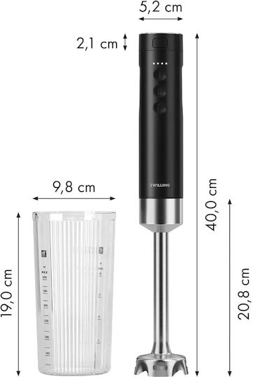 Zwilling J.A. Henckels Xtend Ραβδομπλέντερ με Ανοξείδωτη Ράβδο Μαύρο