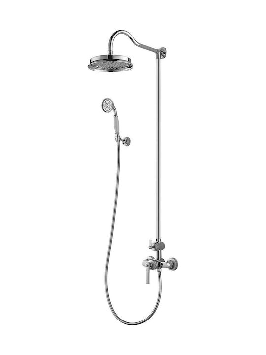 Omnires Duschsäule mit Wannenbatterie Silbern Omnires Duschsäule mit Wannenbatterie Silbern