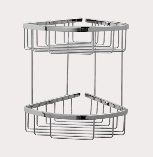 Verdi R-10 Ъглова Стенна Рафтове За Баня Метален 29x21x29см Сребрист
