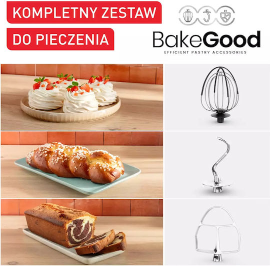 Tefal Bake Partner Mixează 1100W cu Vas din Oțel Inoxidabil 4.6lt