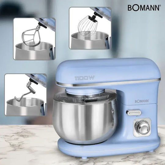 Bomann KM 6030 CB Кухненски робот 1100W с Неръждаем Казан 5л Син