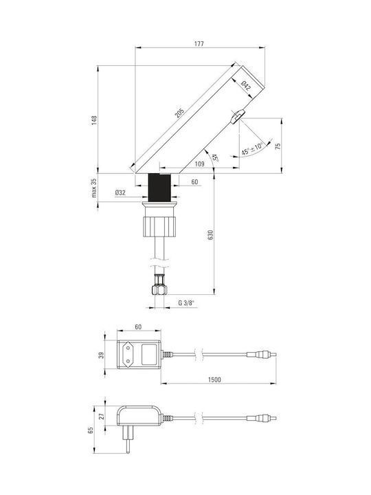 Deante Mixing Sink Faucet with Photocell Sensor Salon Shampoo Bowl Gray Deante Mixing Sink Faucet with Photocell Sensor Salon Shampoo Bowl Gray