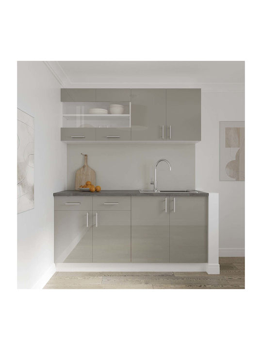 Superior Cabinet Wall with Countertop Glossy Gray/white 80x30x60pcs