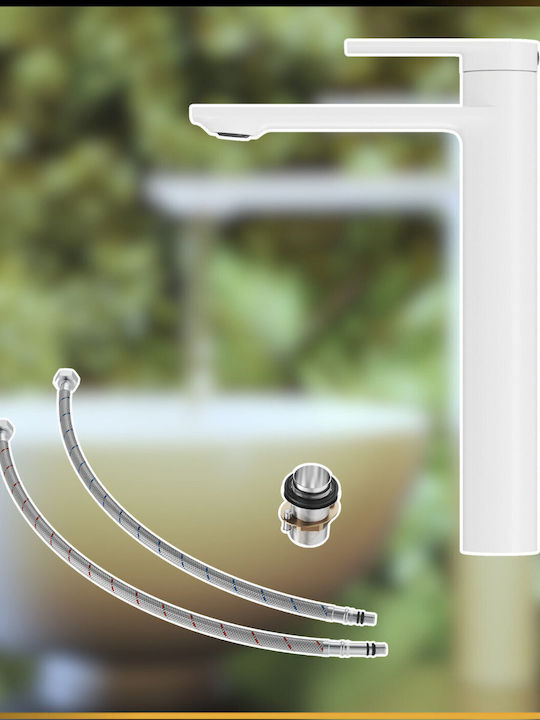 Granitan Tall White Sink Mixing Faucet