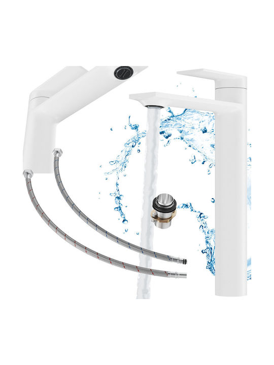 Granitan Tall White Sink Mixing Faucet
