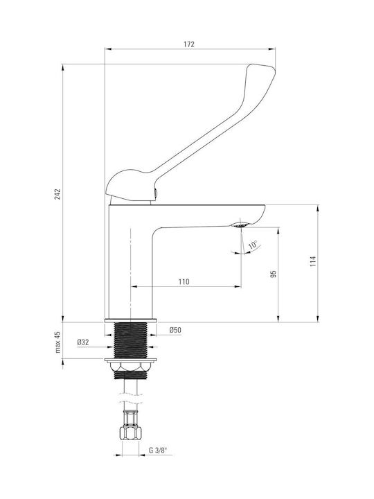 Deante Mixing Handicap Sink Faucet Black