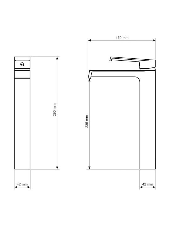 Granitan Mixing Sink Faucet Tall Black