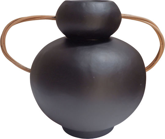HomeMarkt Βάζο Πήλινο Mibo Μαύρο 22.5xΥ19cm HomeMarkt Βάζο Πήλινο Mibo Μαύρο 22.5xΥ19cm