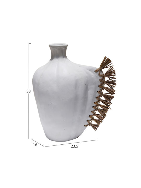 HomeMarkt Decorative Vase Ceramic Jebb White 23.5x15xH33cm