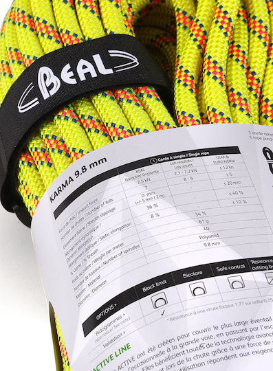 Beal Karma BC098K.70.Y Kletterseil mit Länge 70m Gelb