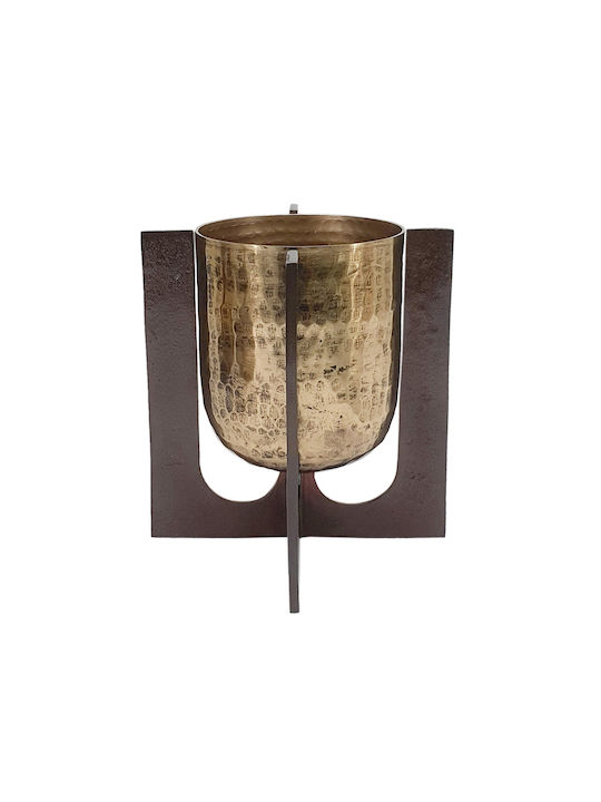 Artekko Decorative Metallic Vase Luxe Gold 22.8x22.8xH24.8cm