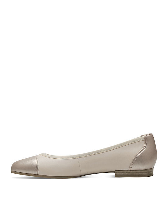 Leather Ballerinas Beige