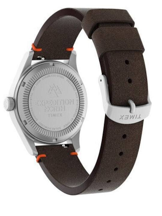 Timex Мъжки Часовник На Батерия С Кафява Кожена Каишка
