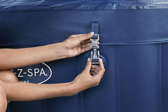 Bestway Τετράγωνη Πισίνα Φουσκωτή με Υδρομασάζ 71x71x180εκ. Μπλε