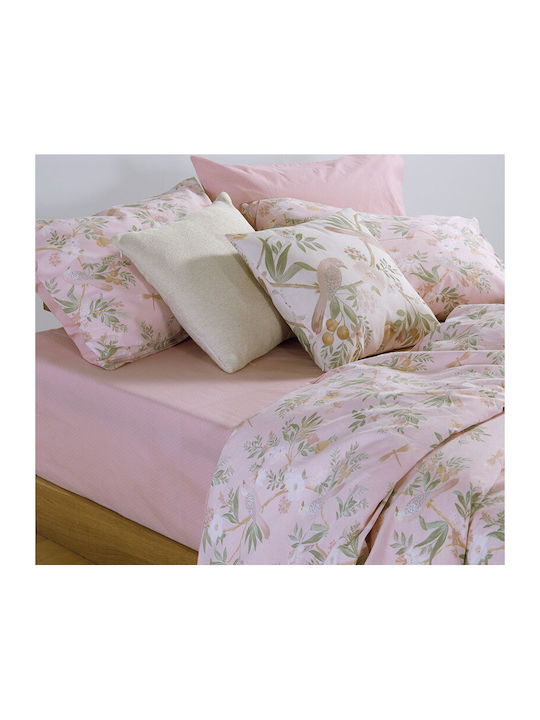 Nef-Nef Homeware Dreamel King Size Bed Sheets Set with Fitted Sheet 270x270+35cm Light Blue (4 Pieces)