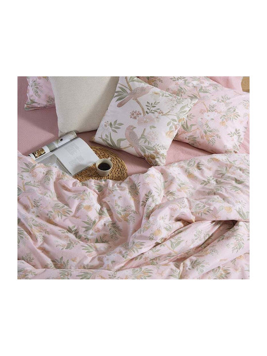 Nef-Nef Homeware Dreamel Bed Sheets Super-Double with Rubber Hugger 160x200+35cm Pink (4 Pieces)