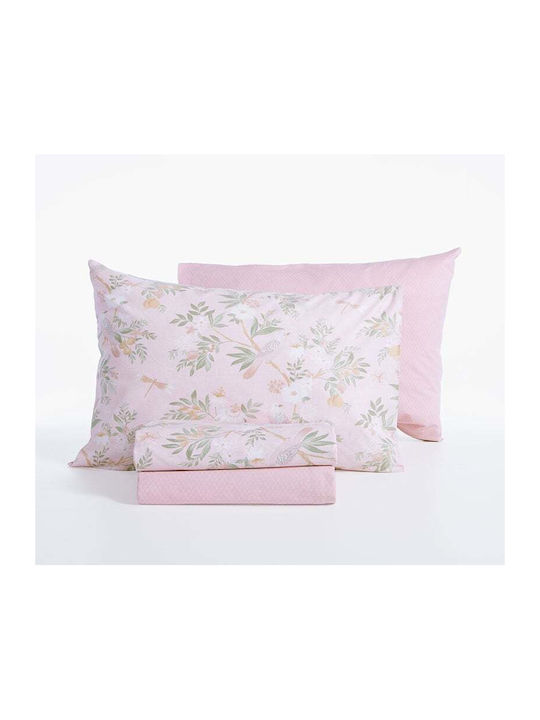 Nef-Nef Homeware Dreamel Bed Sheets Super-Double with Rubber Hugger 160x200+35cm Pink (4 Pieces)