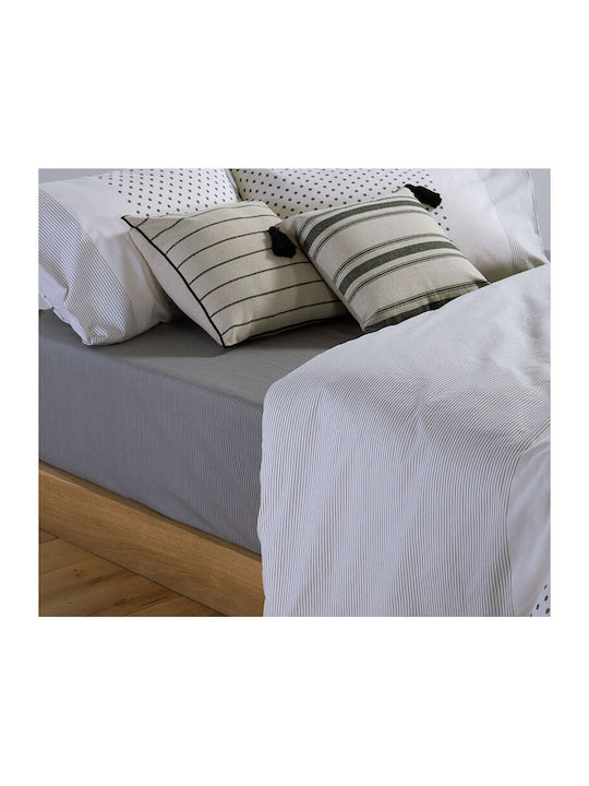 Nef-Nef Homeware Donter Bettlaken King Size mit Gummibettlaken 200x270+35cm Ecru (4 Stück)