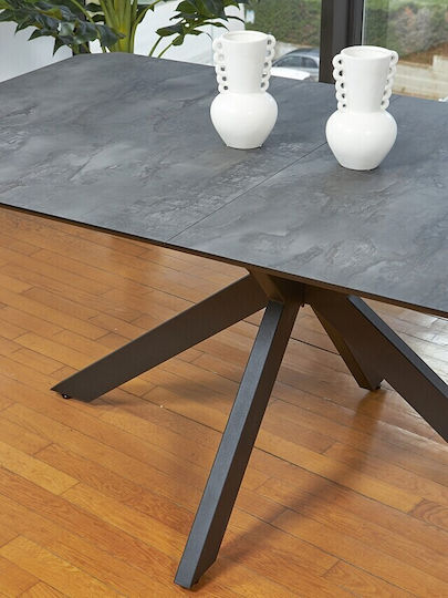 Opera Dining Table Extendable Black 180+60x100x77cm Opera Dining Table Extendable Black 180+60x100x77cm