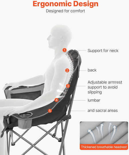 Vevor Black Beach Chair