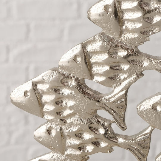 Flaire Fish Decor Din Nichel Suport Din Lemn Pești 25 Cm