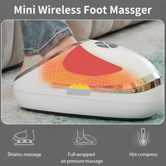 Portable Electric Foot Massage Device Heating 3 Different Programs White