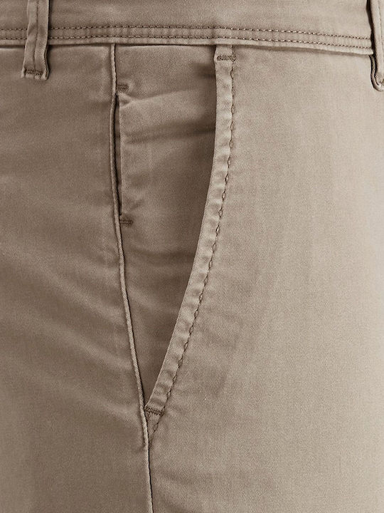 Chino Elastic Trousers in Slim Fit Beige