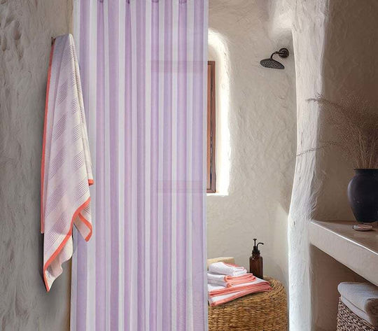 Nef-Nef Homeware Vertia Душ Завеса с Втулки 180x200см Лилава