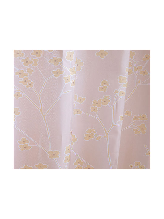Nef-Nef Homeware Floriva Κουρτίνα Μπάνιου 180x180cm Beige