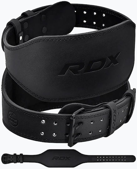 Rdx 15cm 6'' Leather Gym Belt Black S