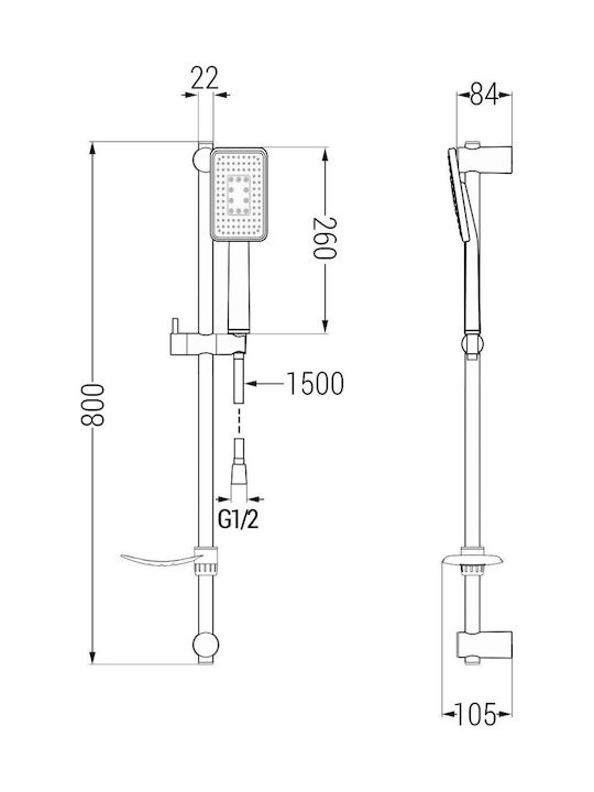Mexen Mischen Bad/Duscharmaturen Thermostatische Komplettes Set Weiße