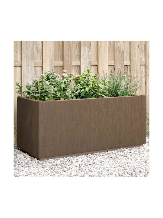 vidaXL Градинска Пластмасова Кафява Саксия За Цветя 80x36x35см